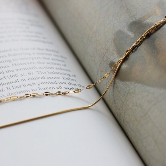 NEW 18K Gold Plated Double Layer Chain Necklace 0 - Picture 6 of 10